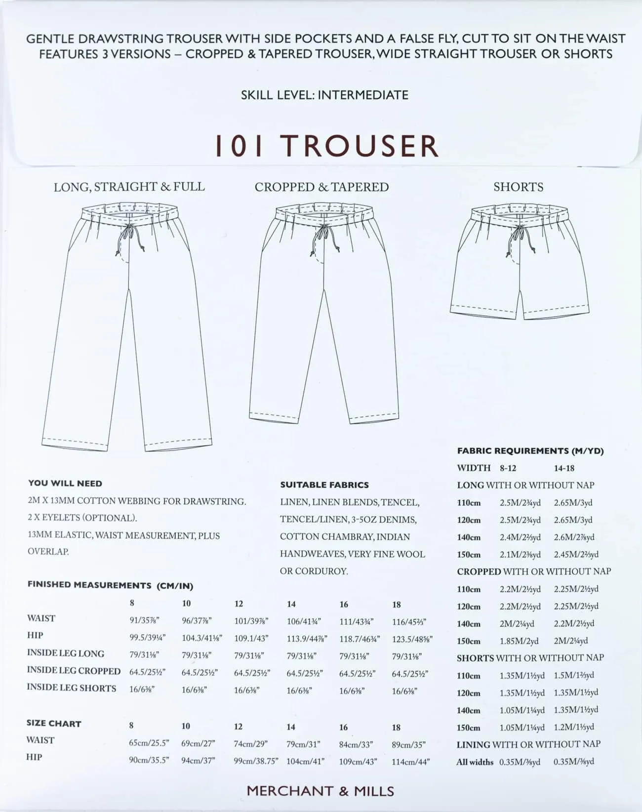 101 Trouser Pattern