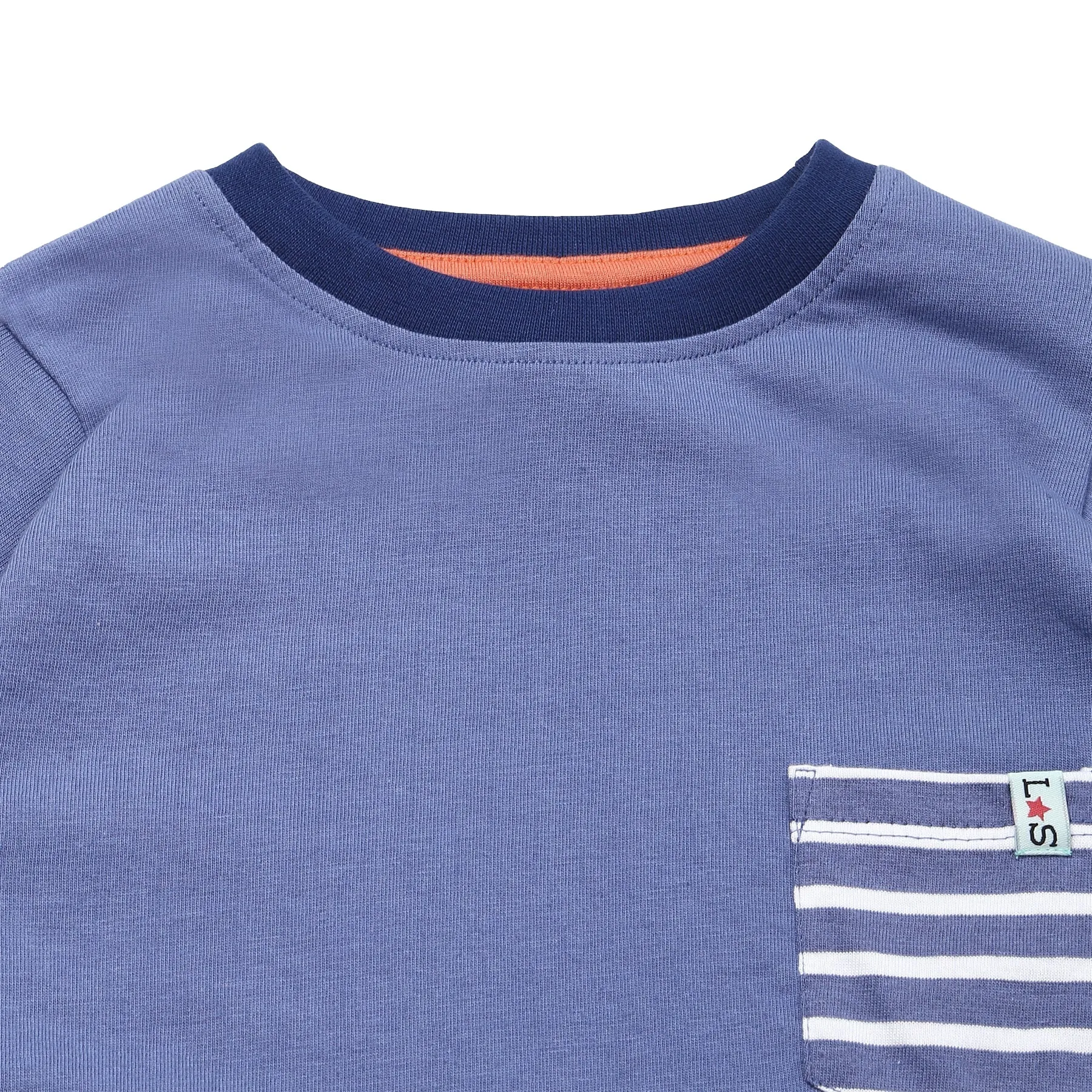 2 pack tops- dino stripe pocket/blue