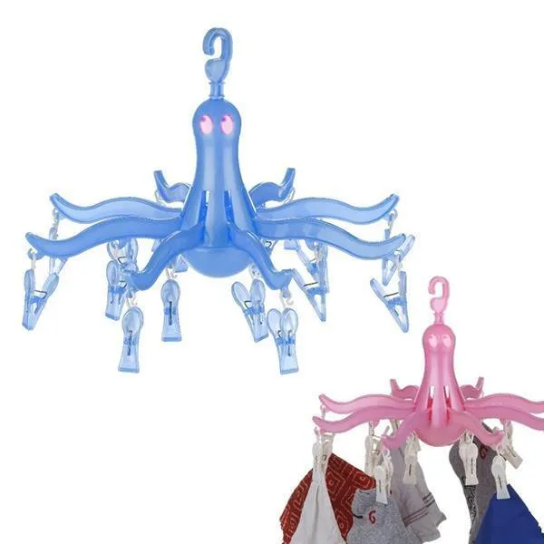 336 Small Octopus Folding Hanging Dryer Round Folding with 16 Pegs  (Multicolor)