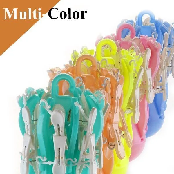 336 Small Octopus Folding Hanging Dryer Round Folding with 16 Pegs  (Multicolor)