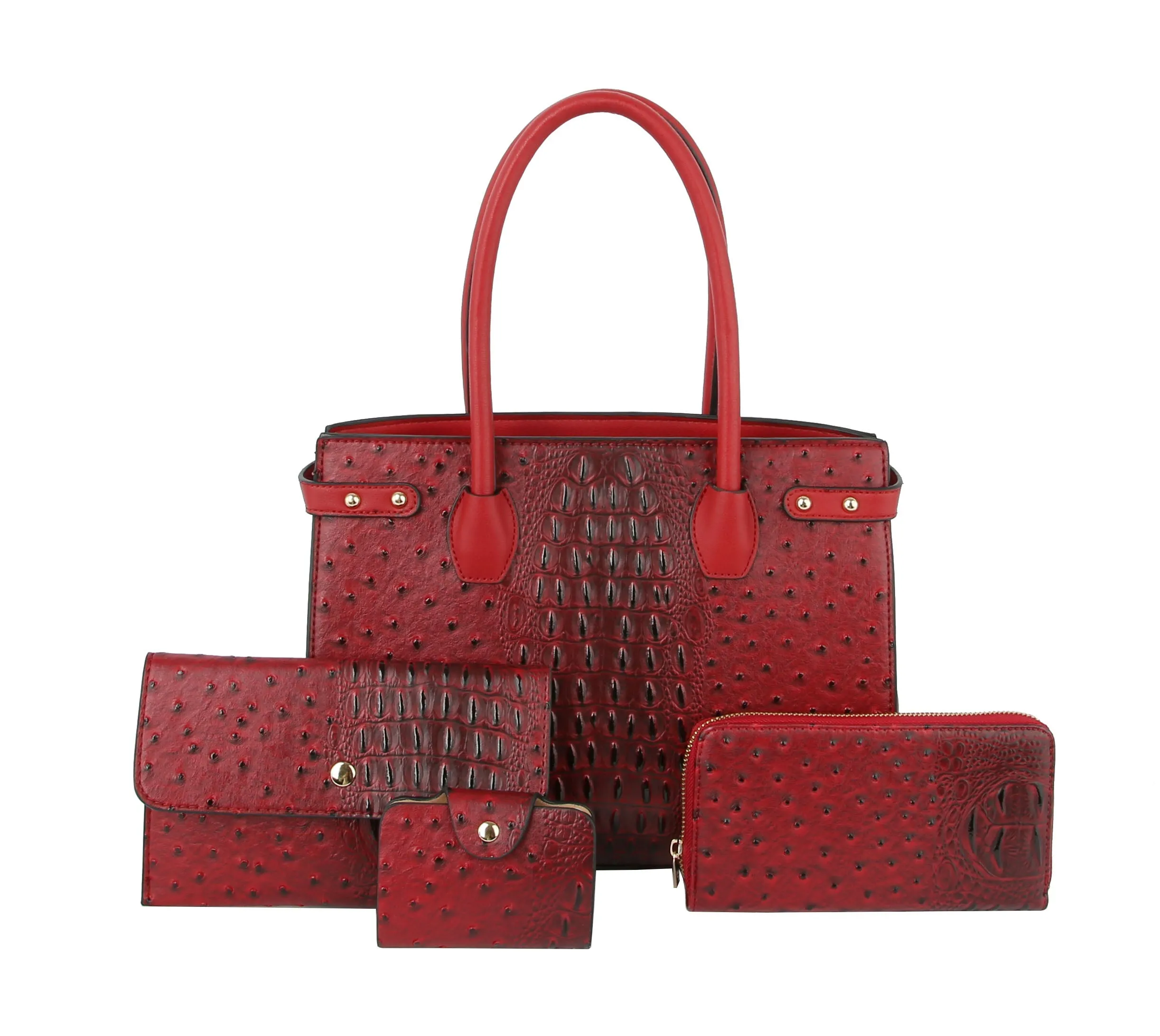 4 in 1 Women Handbags Fashion Croc Satchel Bag