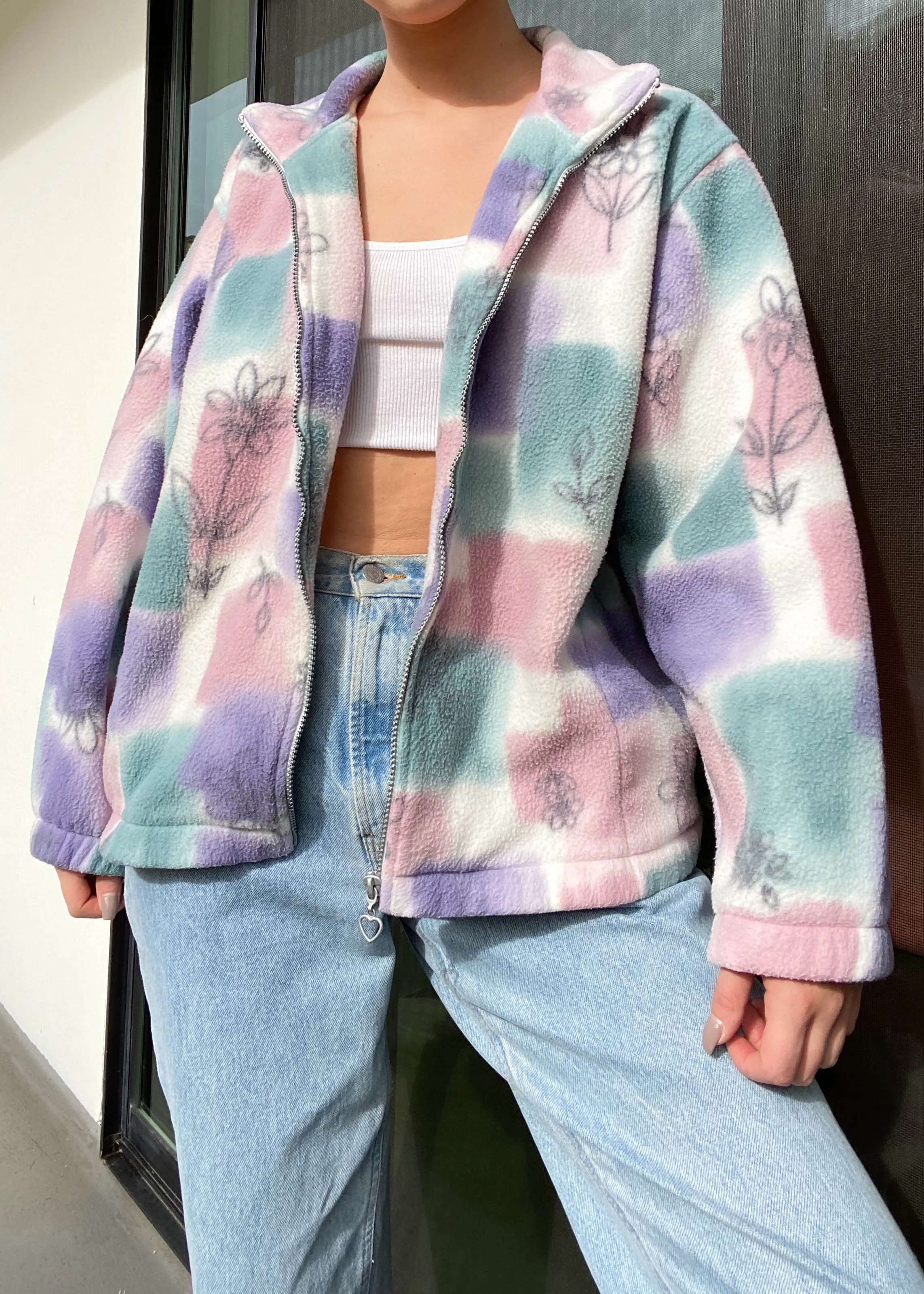 80's Pastel Fleece Jacket (M)