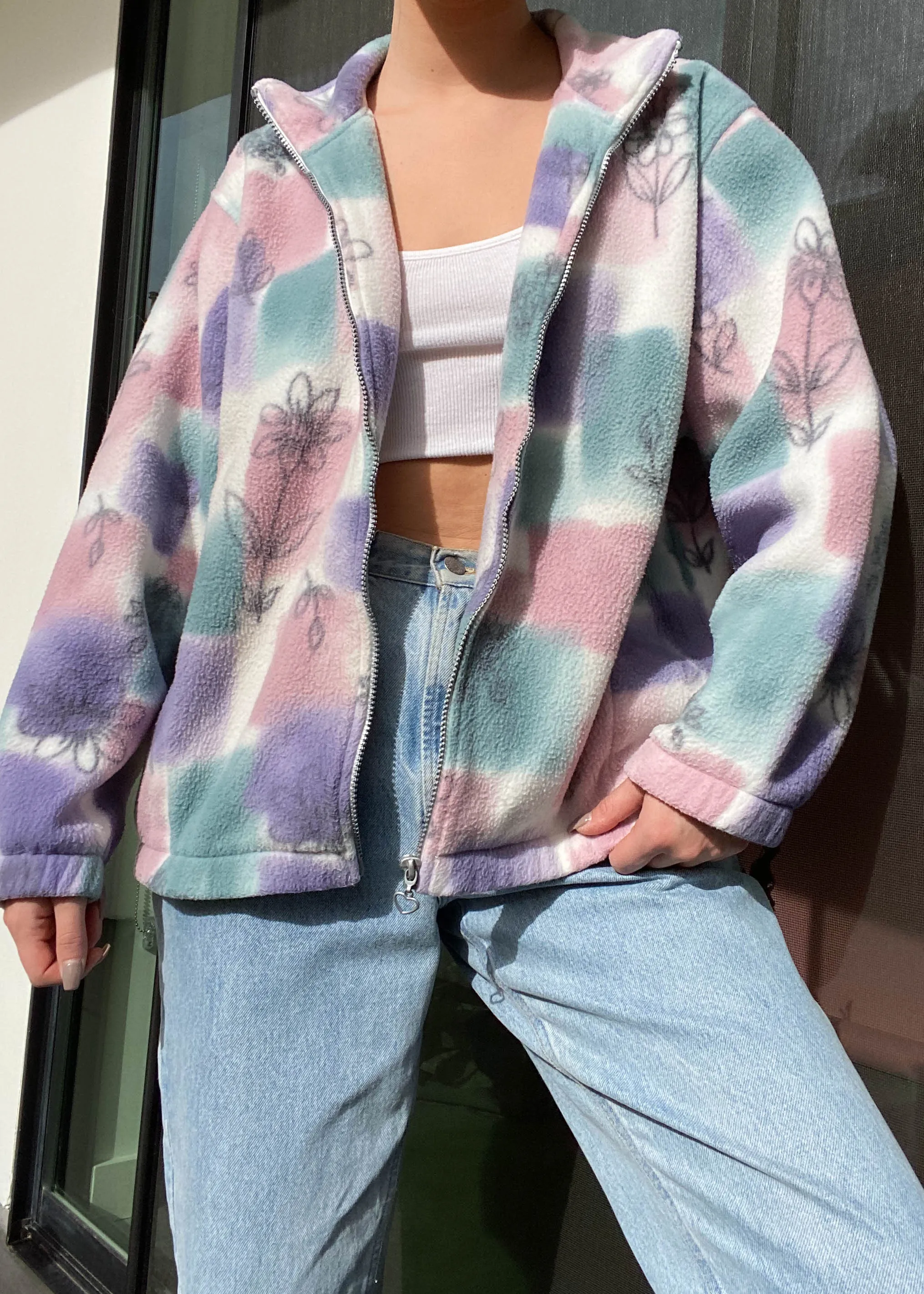 80's Pastel Fleece Jacket (M)