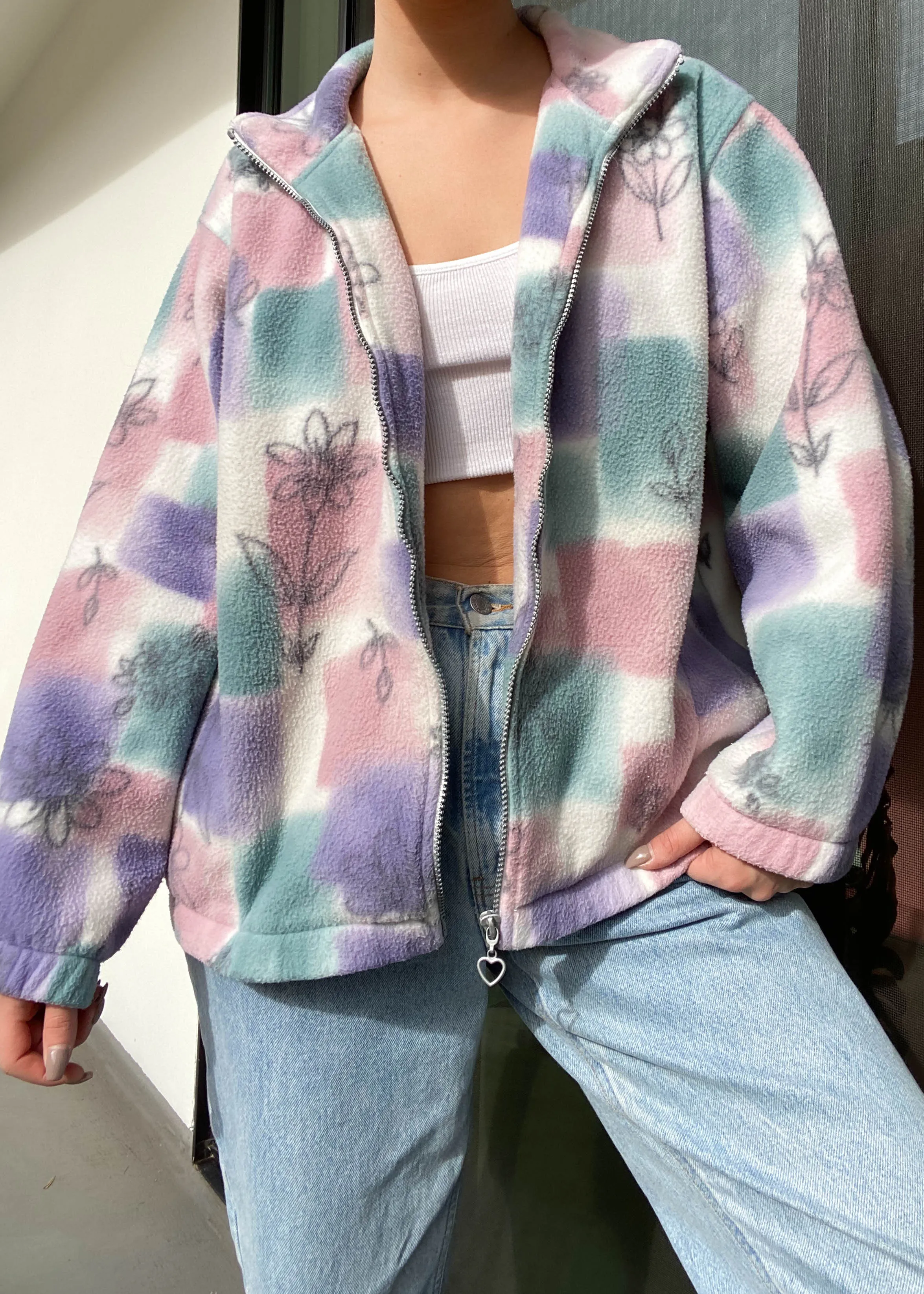 80's Pastel Fleece Jacket (M)