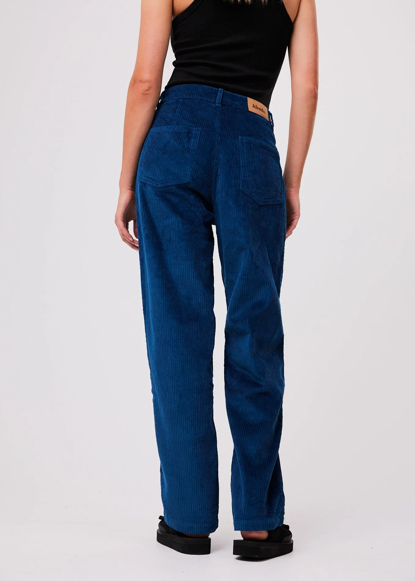 Afends Womens Anderson Shelby Long - Hemp Corduroy Wide Leg Pants - Cobalt