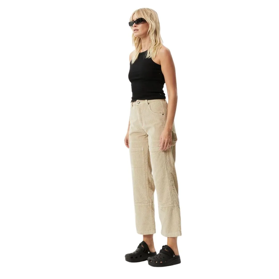 Afends Womens Paradise Moss Organic Corduroy Pant - Dark Ecru