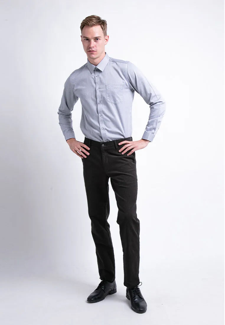 Alain delon Slim Fit Flat Front Cotton Pants - 12022001