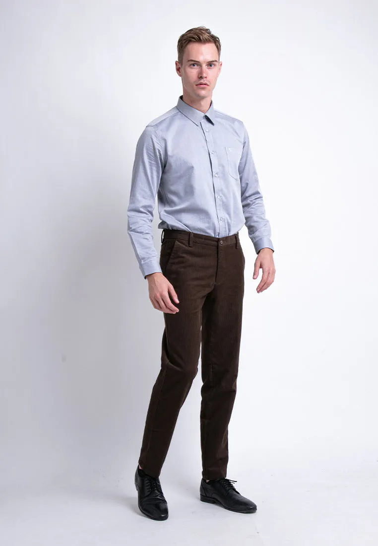 Alain delon Slim Fit Flat Front Cotton Pants - 12022001