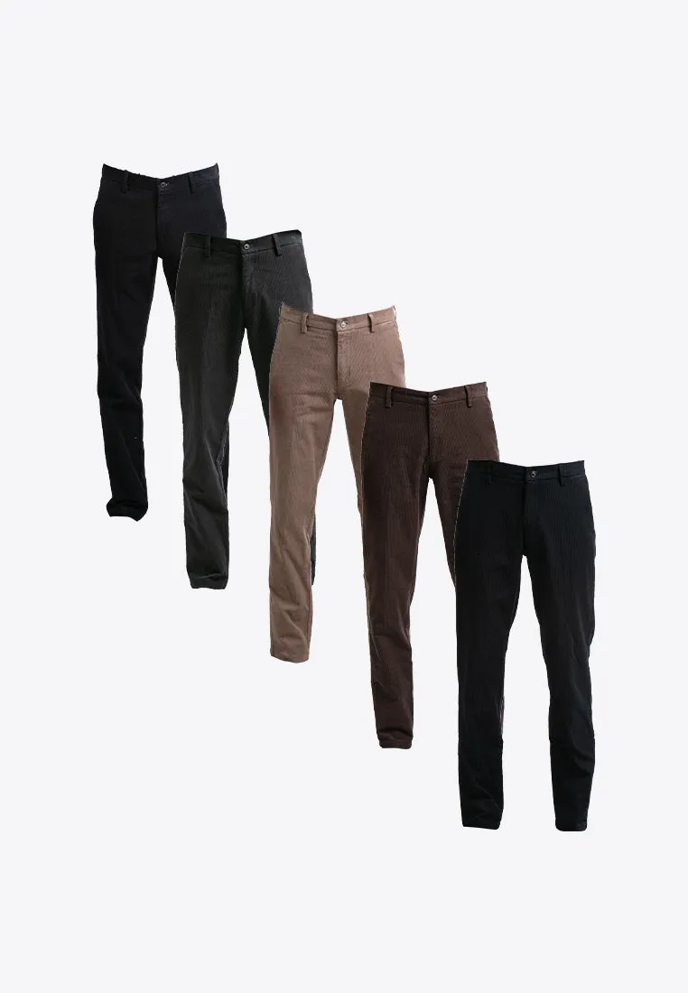 Alain delon Slim Fit Flat Front Cotton Pants - 12022001