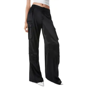 Alice and Olivia Womens Cargo Wide Leg Cargo Pants