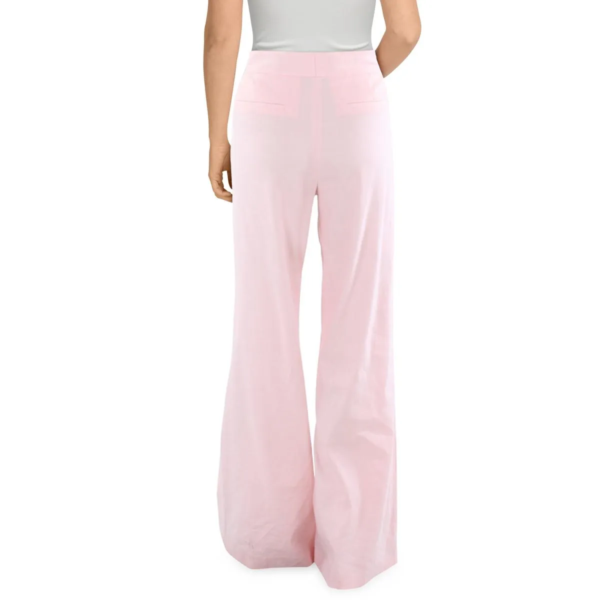 Alice and Olivia Womens Dylan High Rise Pintuck Wide Leg Pants