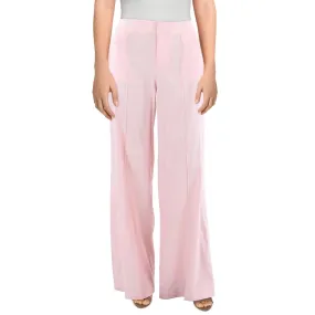 Alice and Olivia Womens Dylan High Rise Pintuck Wide Leg Pants