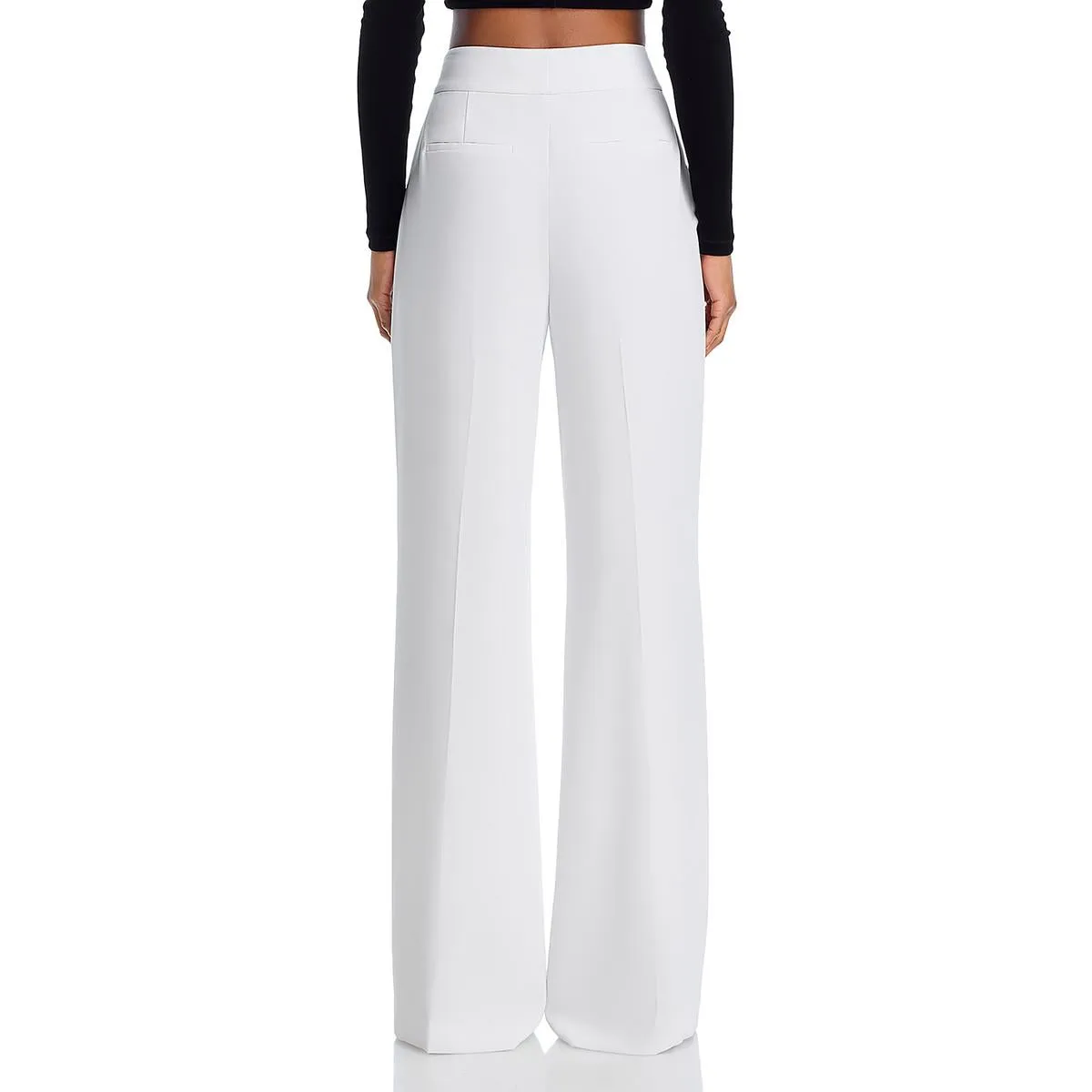 Alice and Olivia Womens Dylan Pintuck High Rise Wide Leg Pants