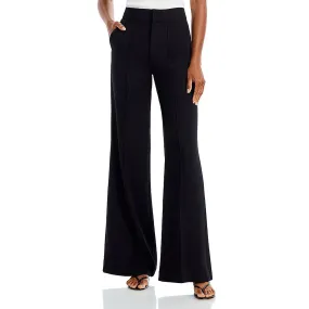 Alice and Olivia Womens Dylan Pintuck High Rise Wide Leg Pants