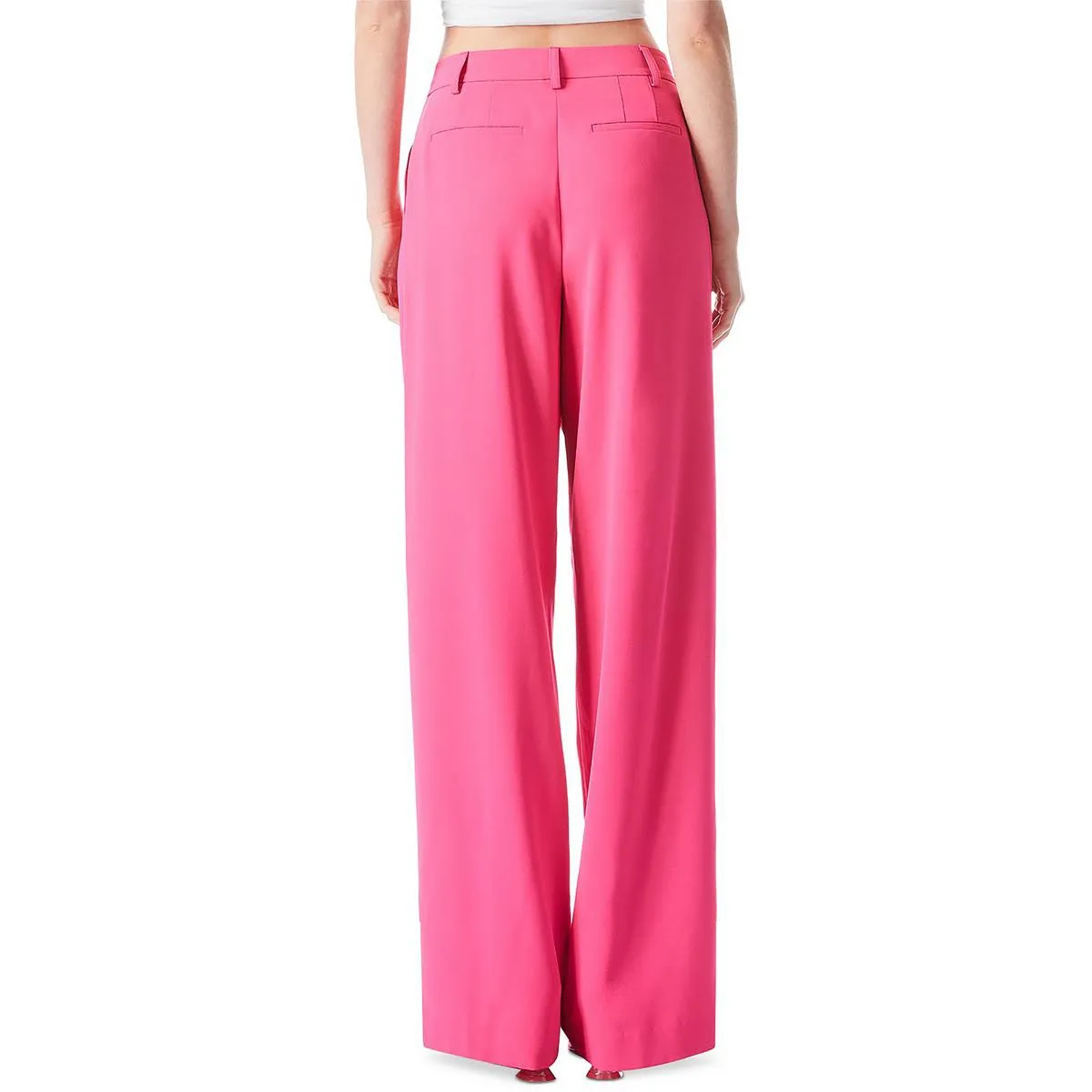 Alice and Olivia Womens Pompey Pleated Wide Leg Dress Pants