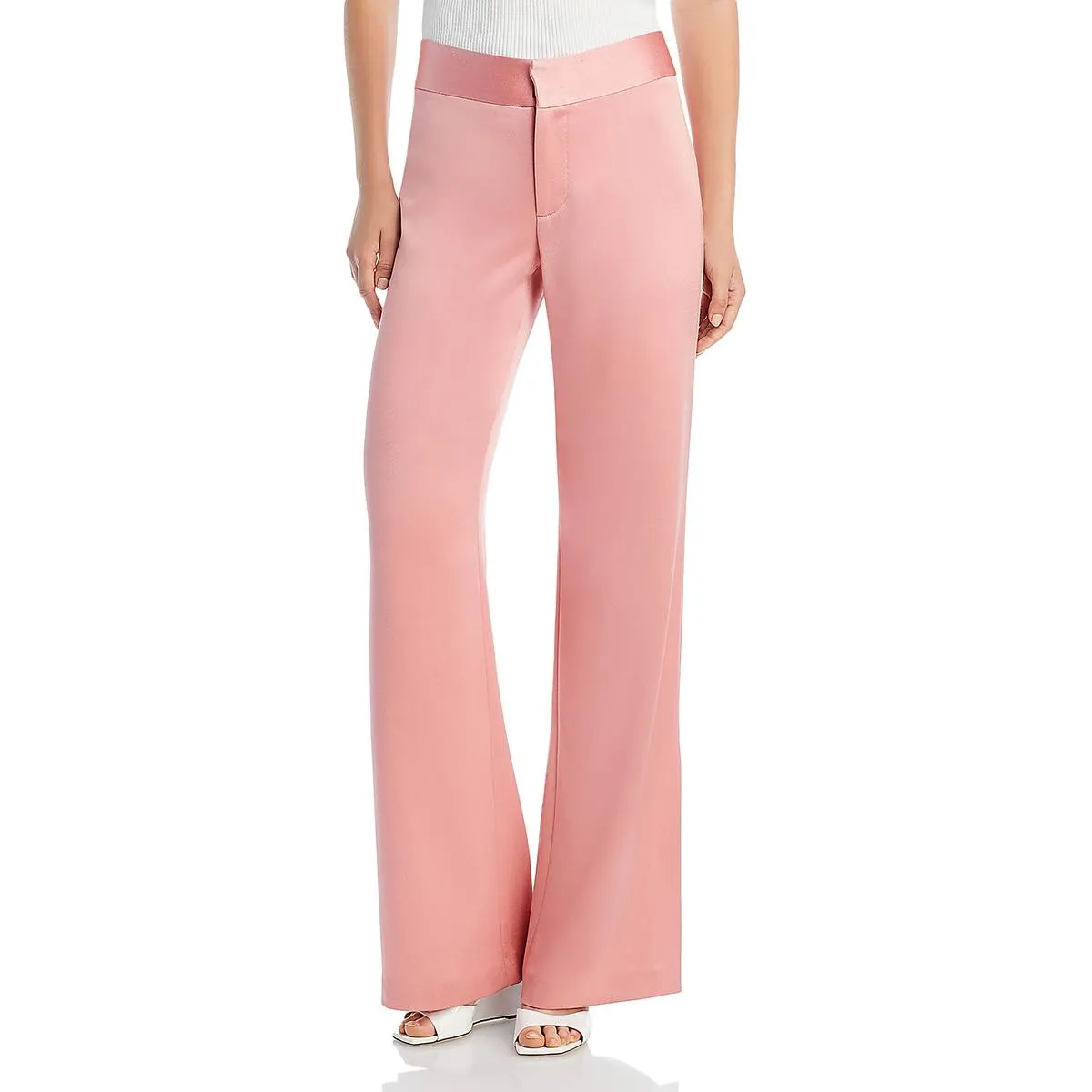 Alice and Olivia Womens Satin Solid Dress Pants