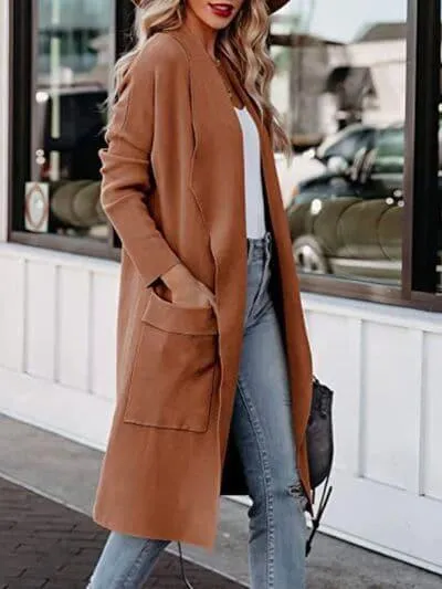 Angie Open Front Dropped Shoulder Outerwear