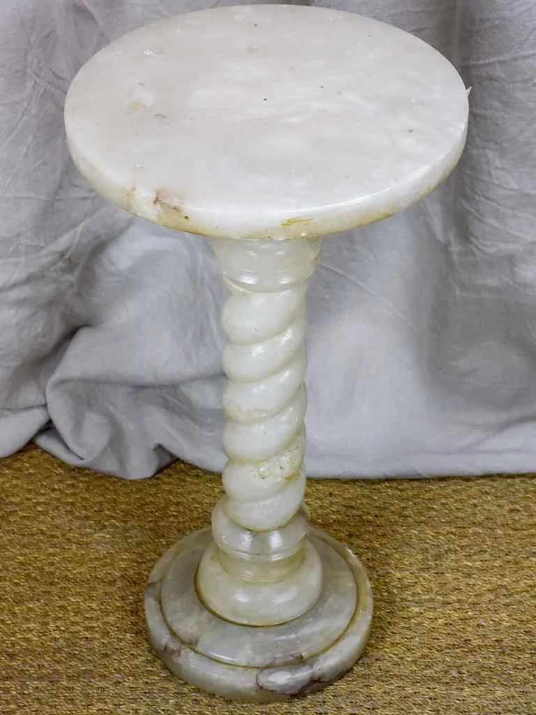 Antique Alabaster pedestal - round