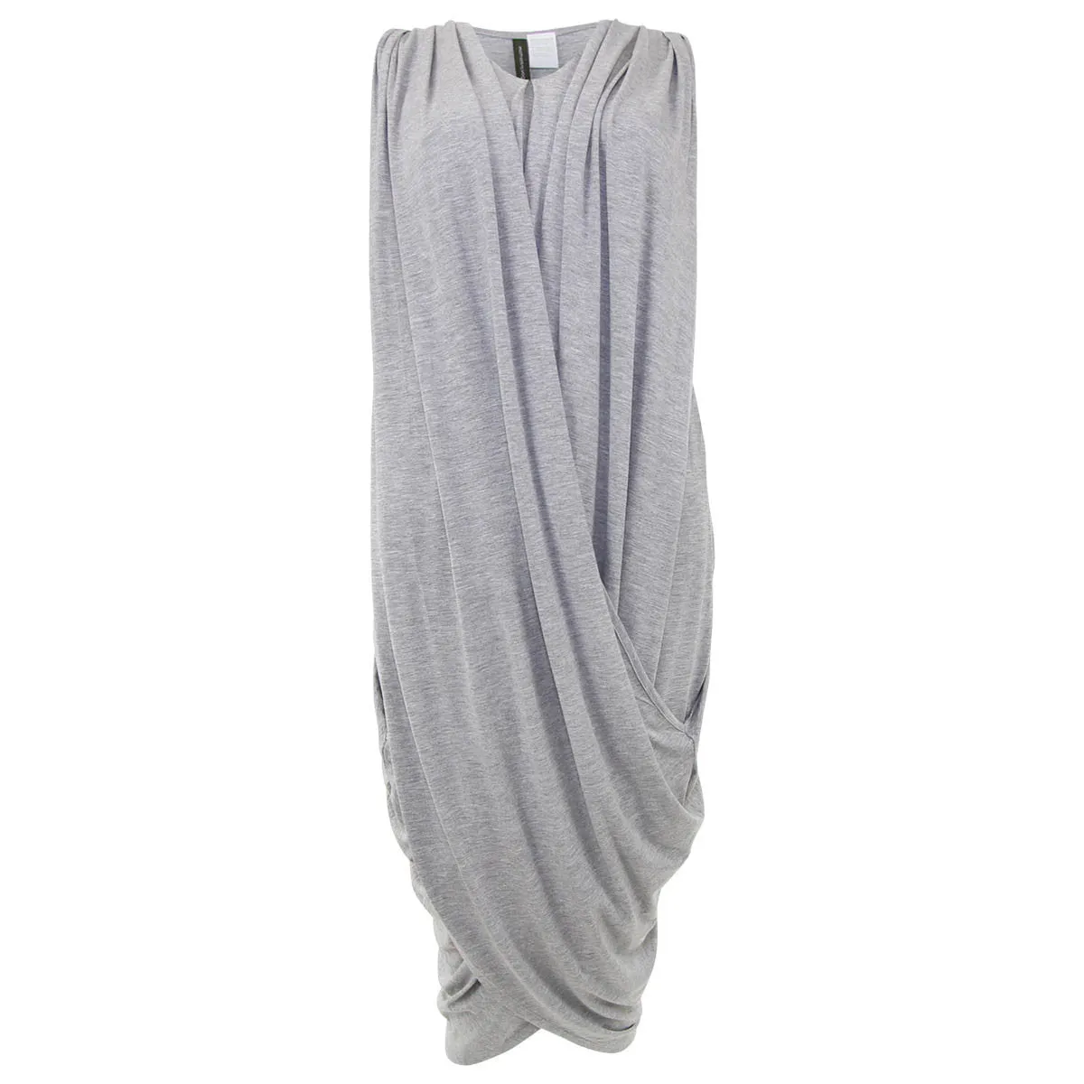 Art Greco - Drape Front Goddess Dress in Heather Grey