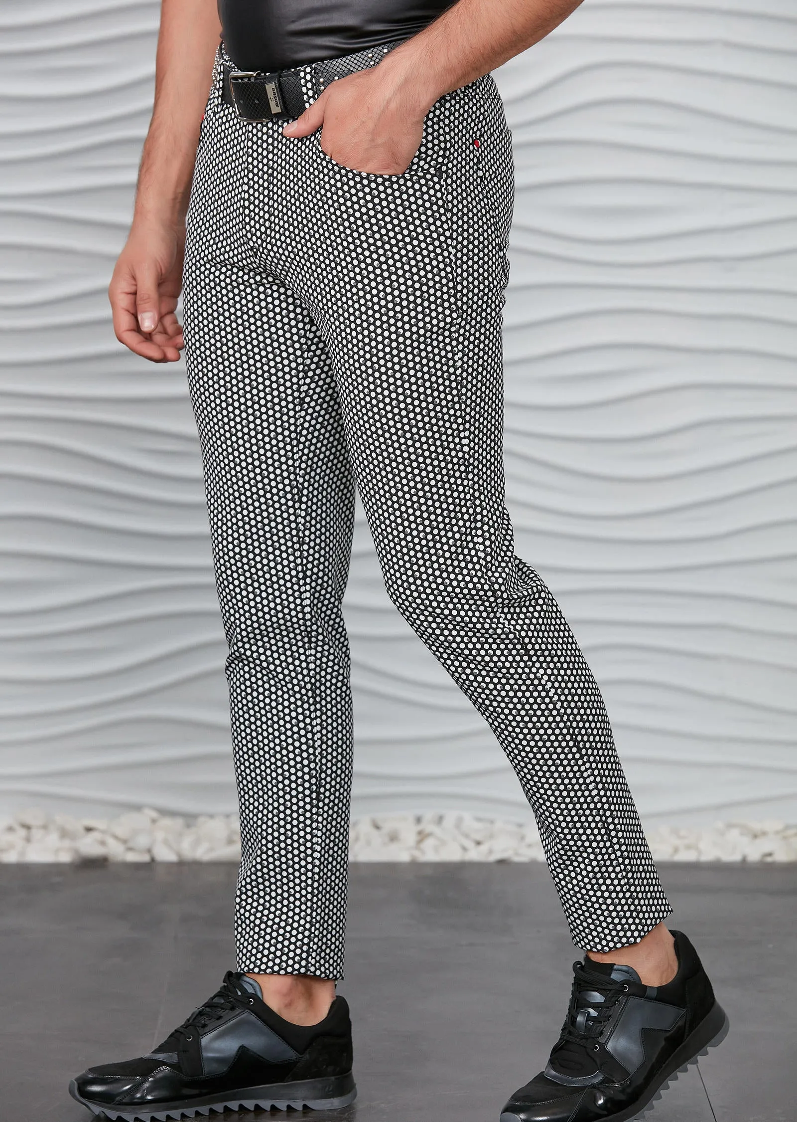 Black Polkadot Luxe Pants