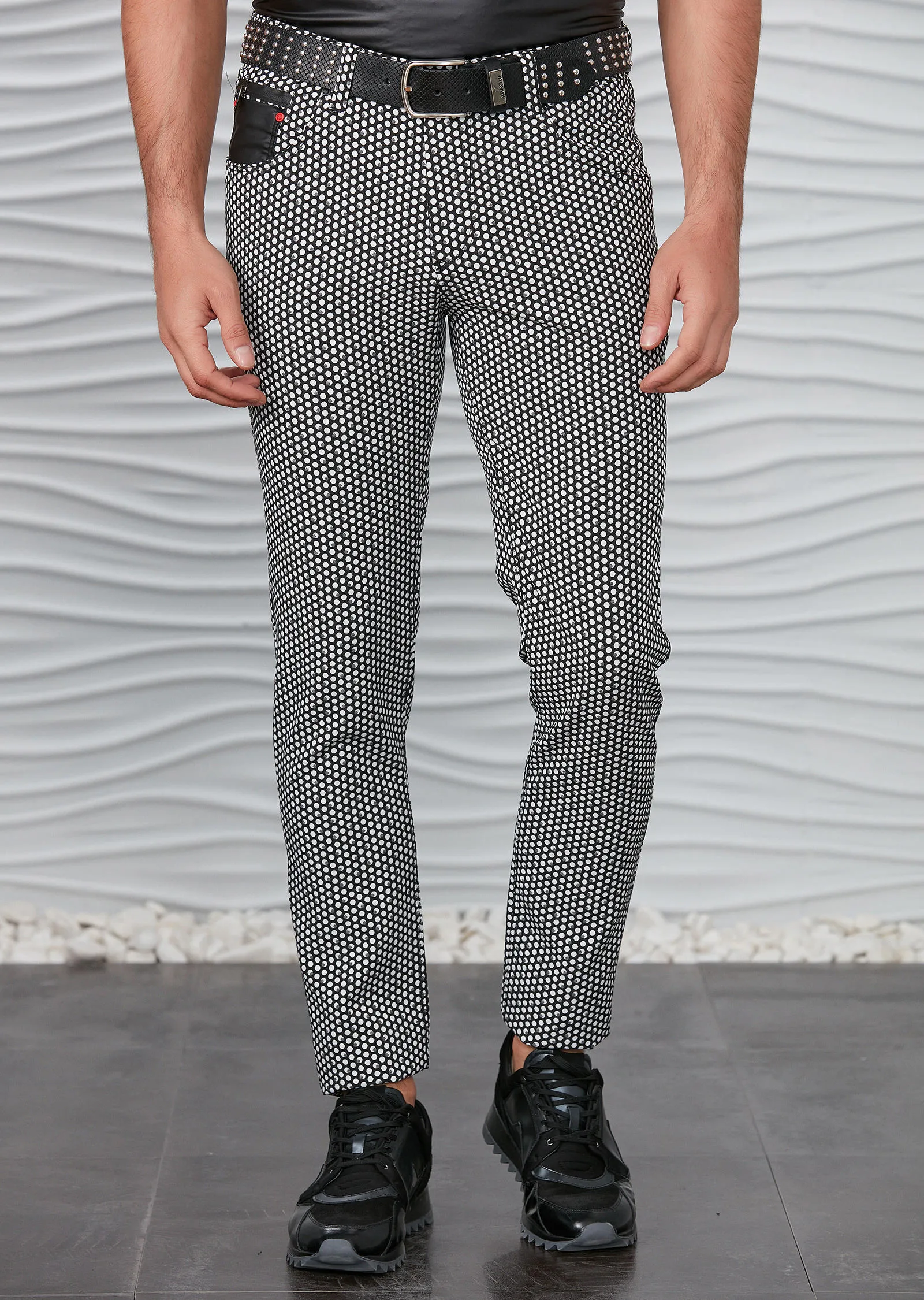 Black Polkadot Luxe Pants