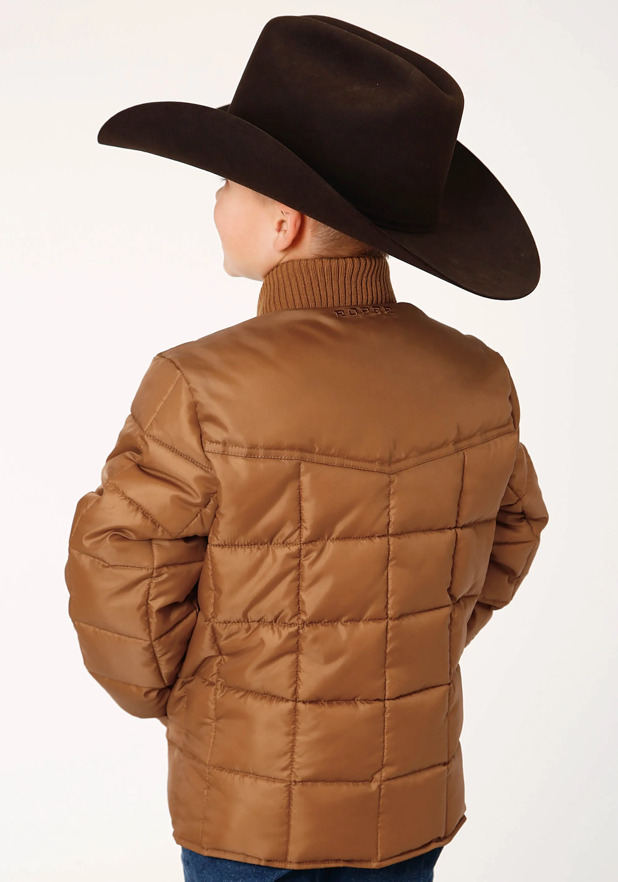 BOYS  CARAMEL BOY'S OUTERWEAR POLY FILLED WESTERN JACKET