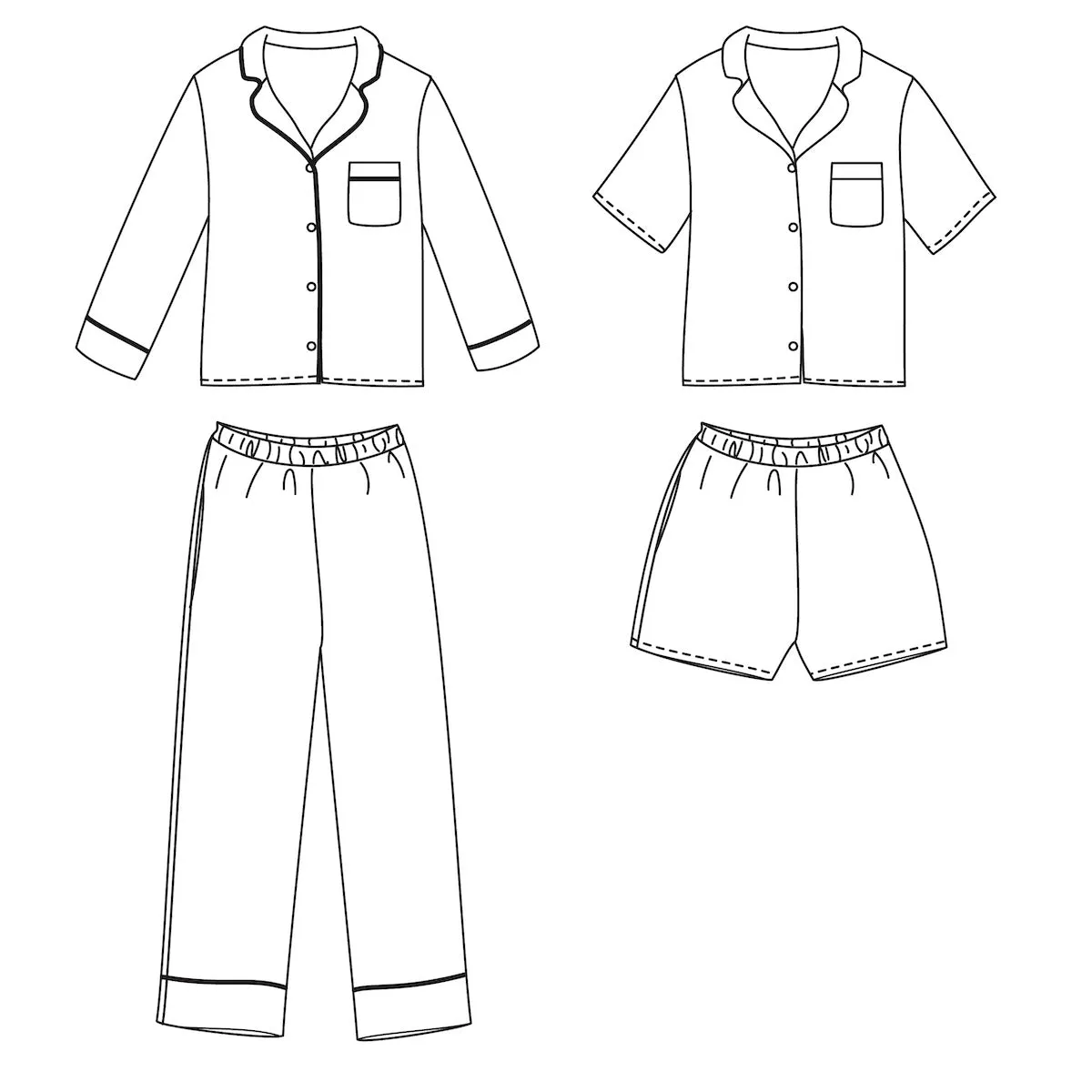 BUDAPEST KIDS Pajamas - 3/12y - Paper Sewing Pattern