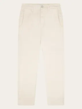 CALLA tapered mid-rise twill workwear pants - GOTS/Vegan - Egret