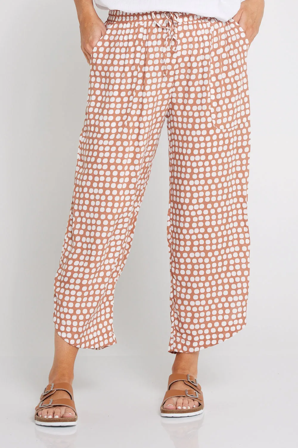 Cartia Pants - Camel Brown Spot