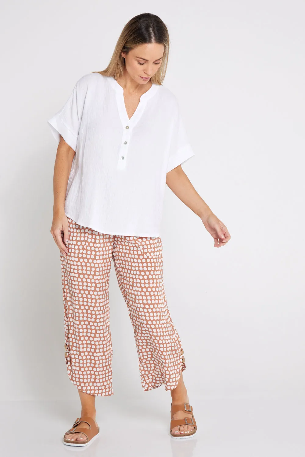 Cartia Pants - Camel Brown Spot