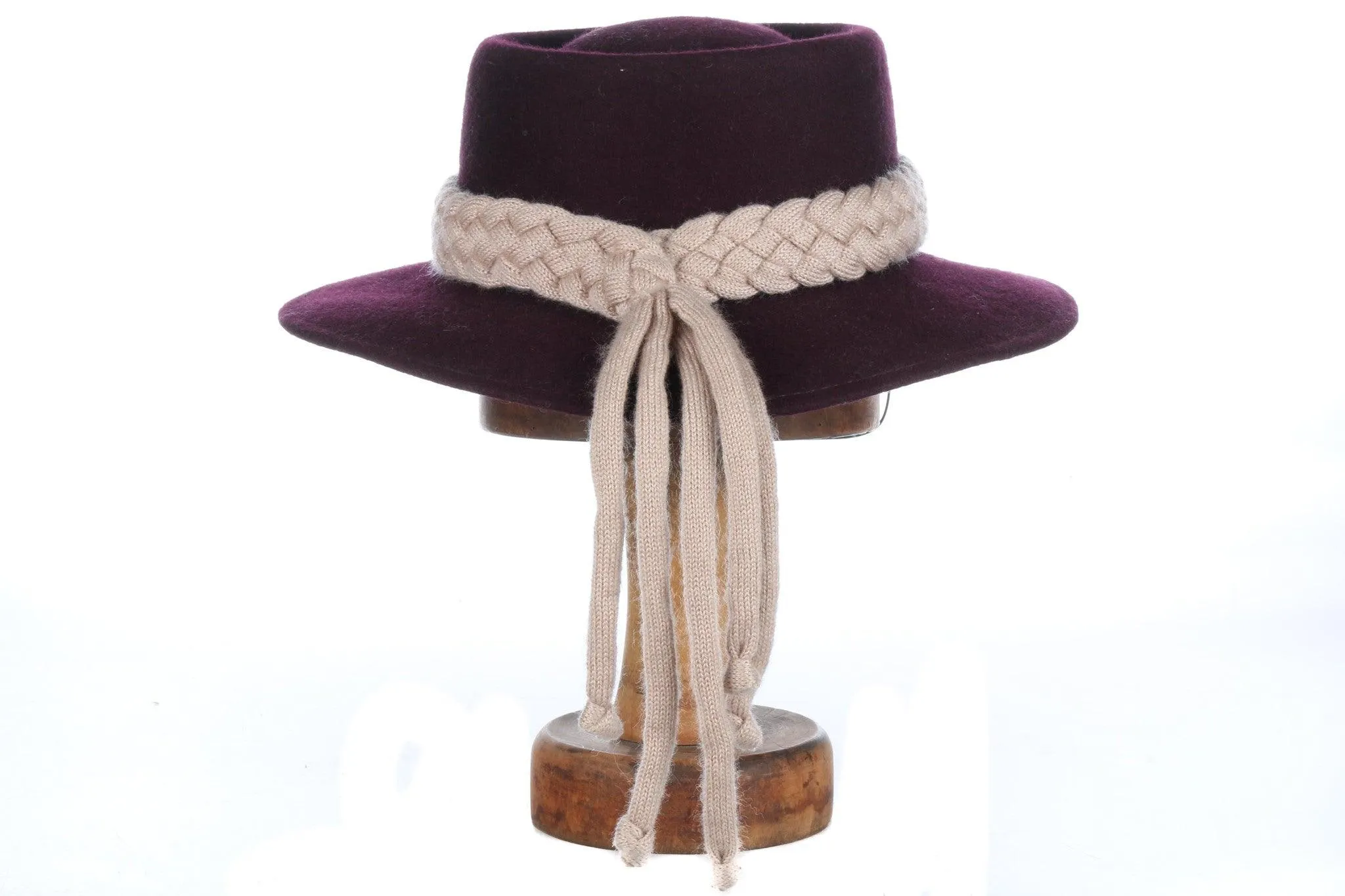 Connor Vintage Brown Wool Hat with Knitted Band 54cm