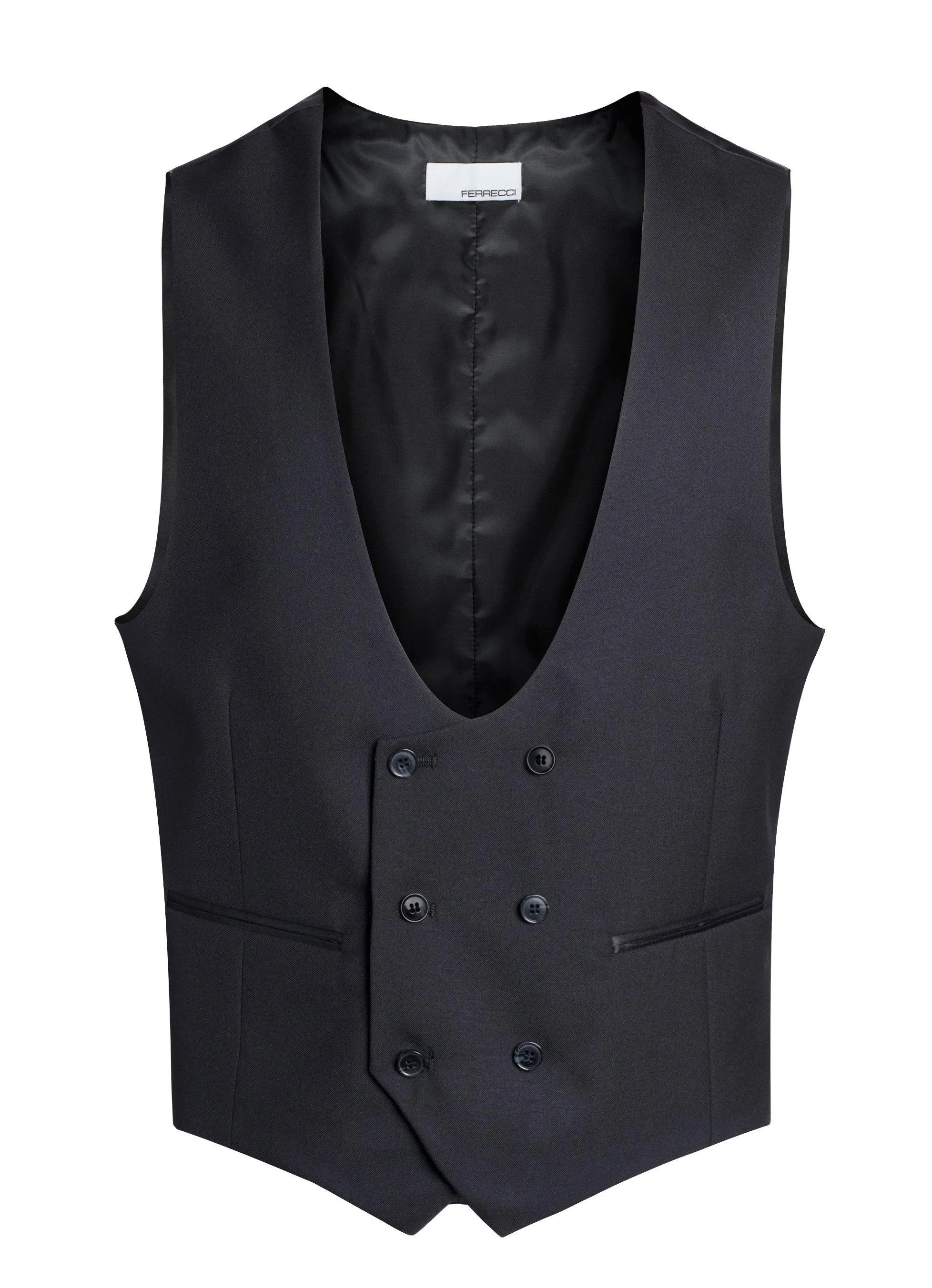 Cruz Mens Double Breasted Black Vest