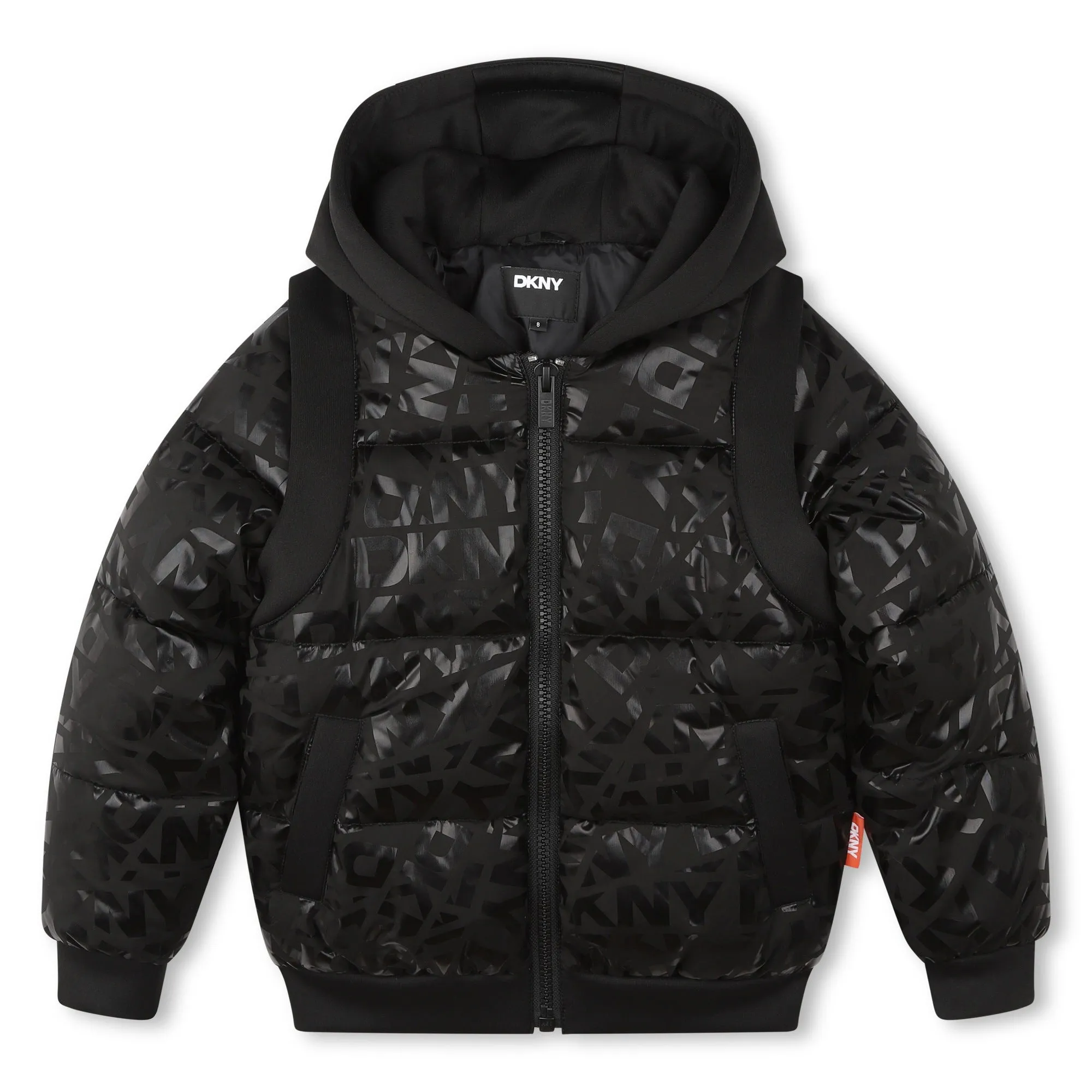 D60200-BRANDED AOP HOODED JACKET-Black