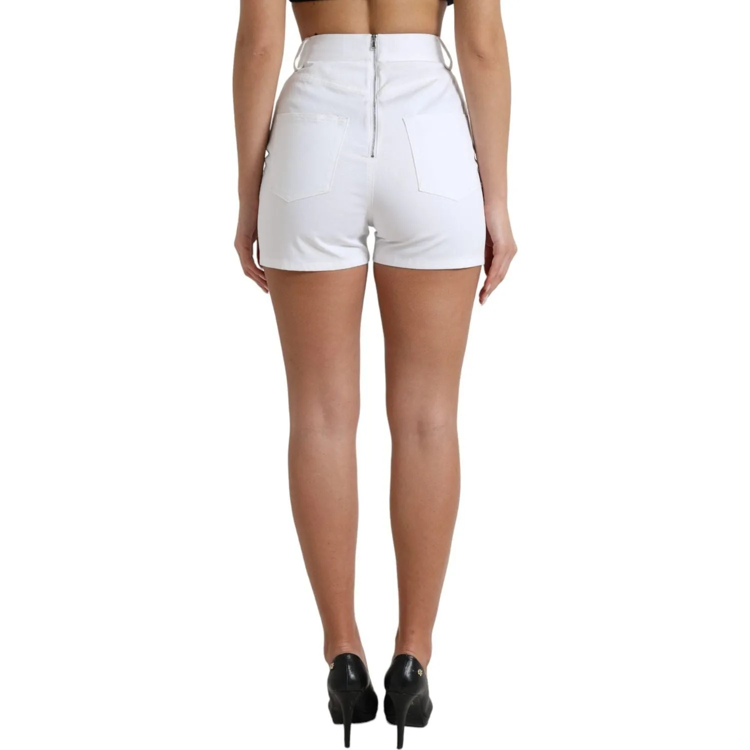 Dolce & Gabbana Chic High Waist Lace Closure Shorts