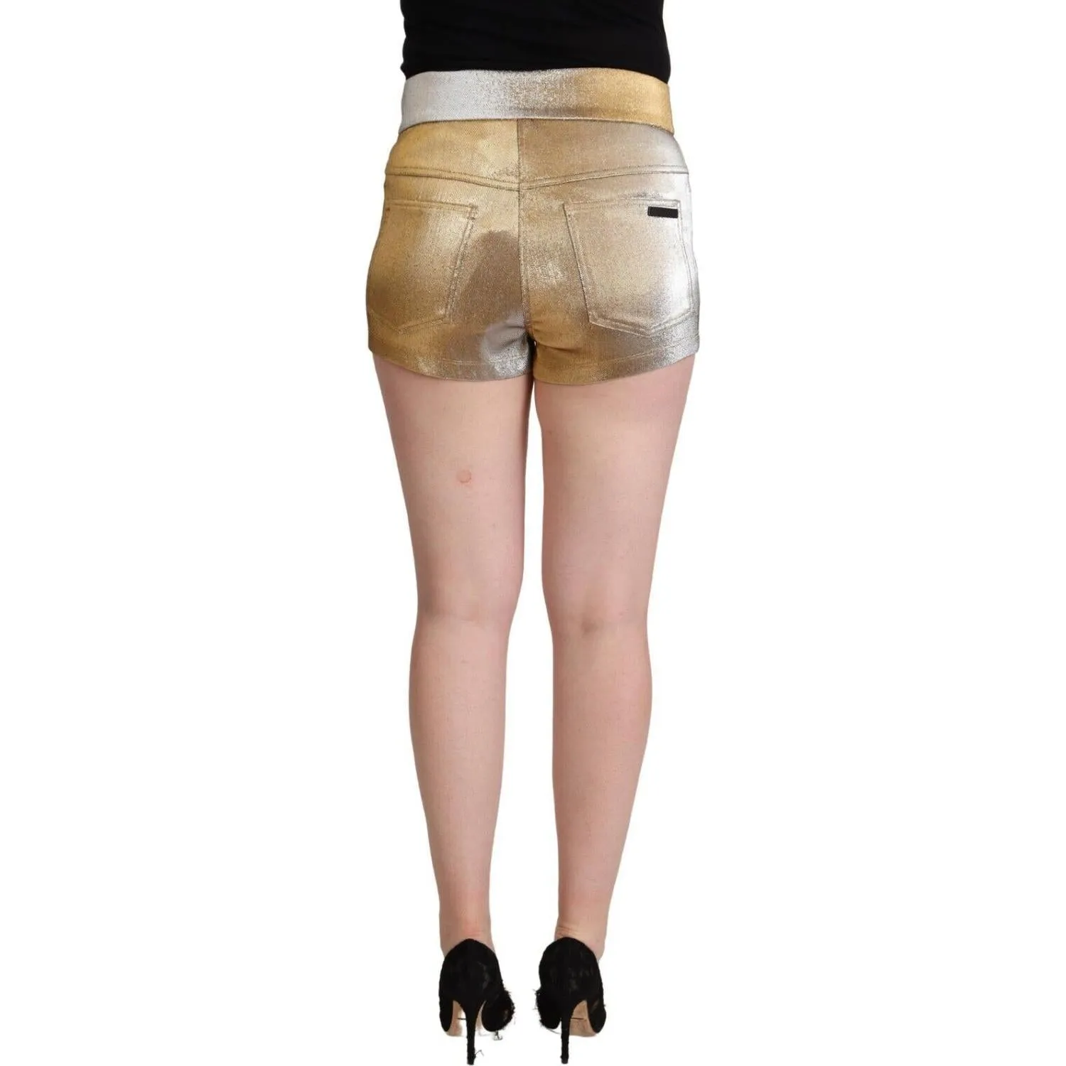 Dolce & Gabbana Elegant Metallic Gold Hot Pants