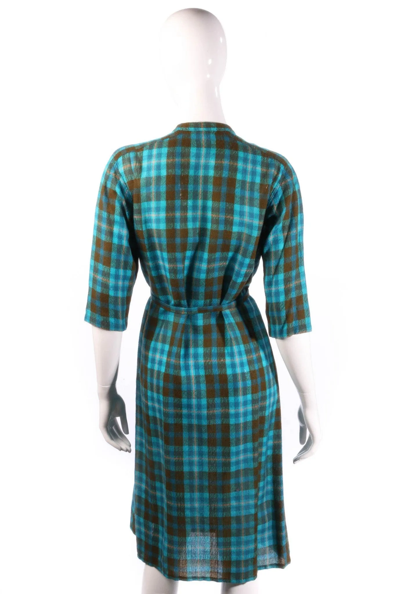 Donald Davies vintage blue check dress. UK 10