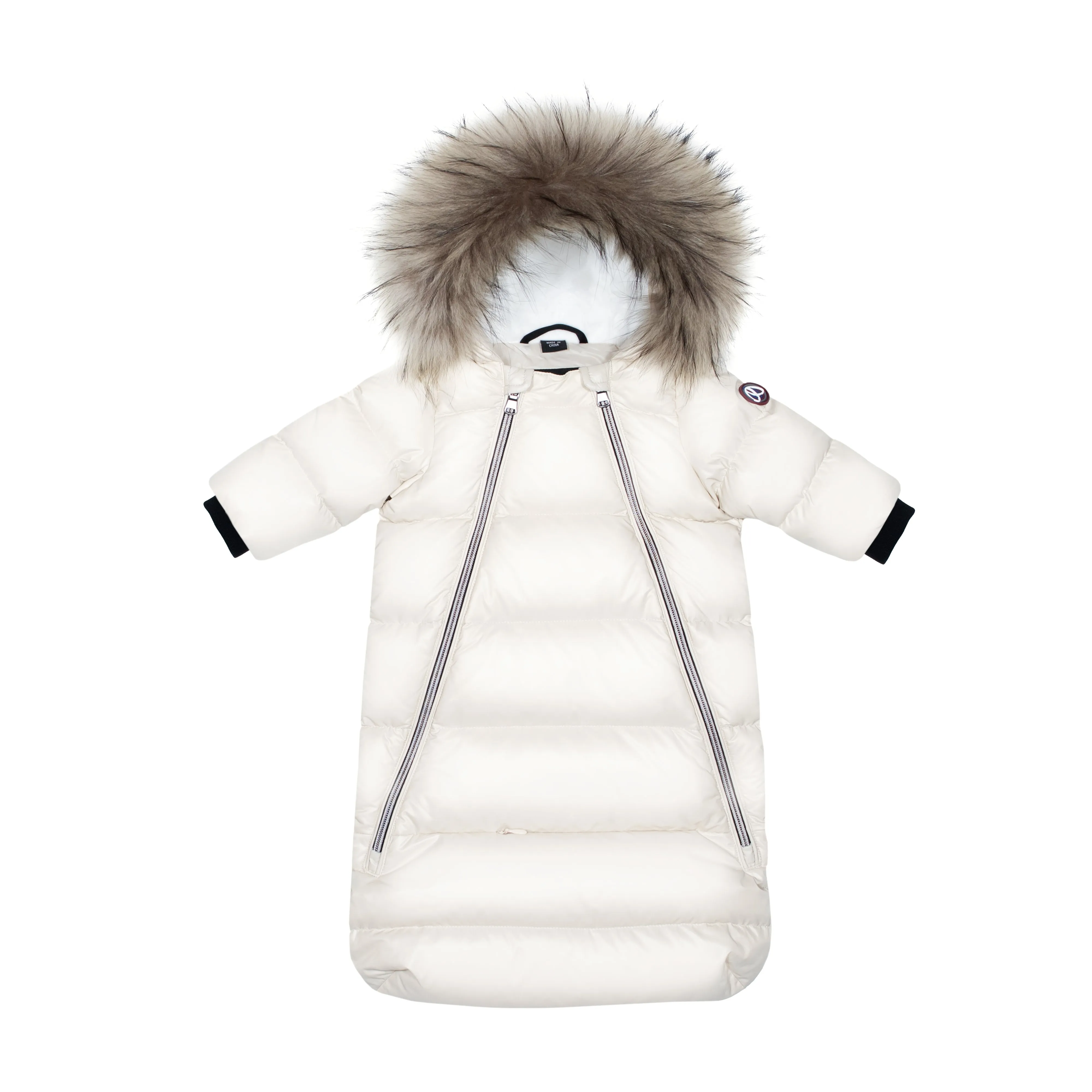 DOWN FUR SNOWSUIT OFF-WHITE