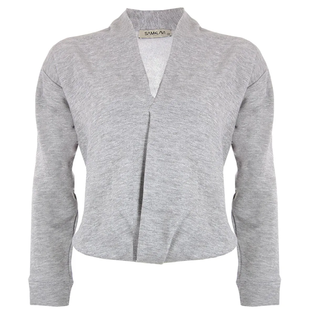 Emilia Heather Gray Fleece with Cross Over Snap