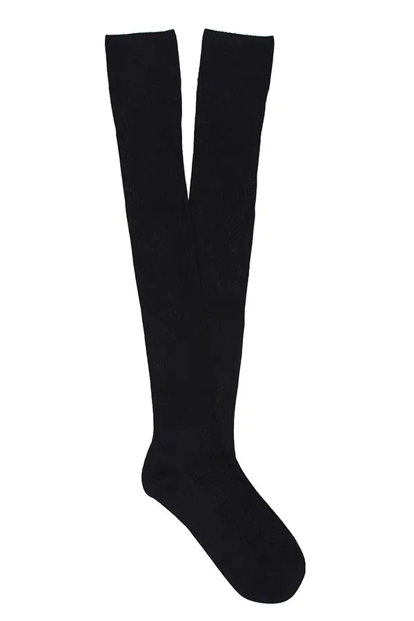 Fine Merino Wool Rib Knee High Socks