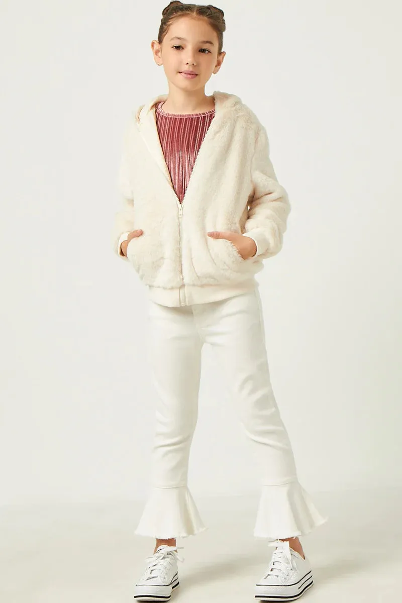 Girls Soft Fleece Hooded Zip Up Jacket