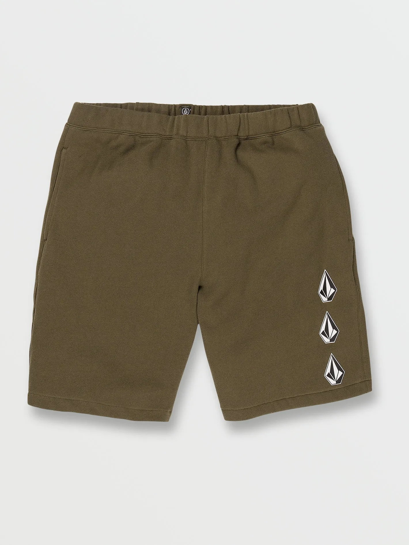 Iconic Stone Fleece Shorts - Military