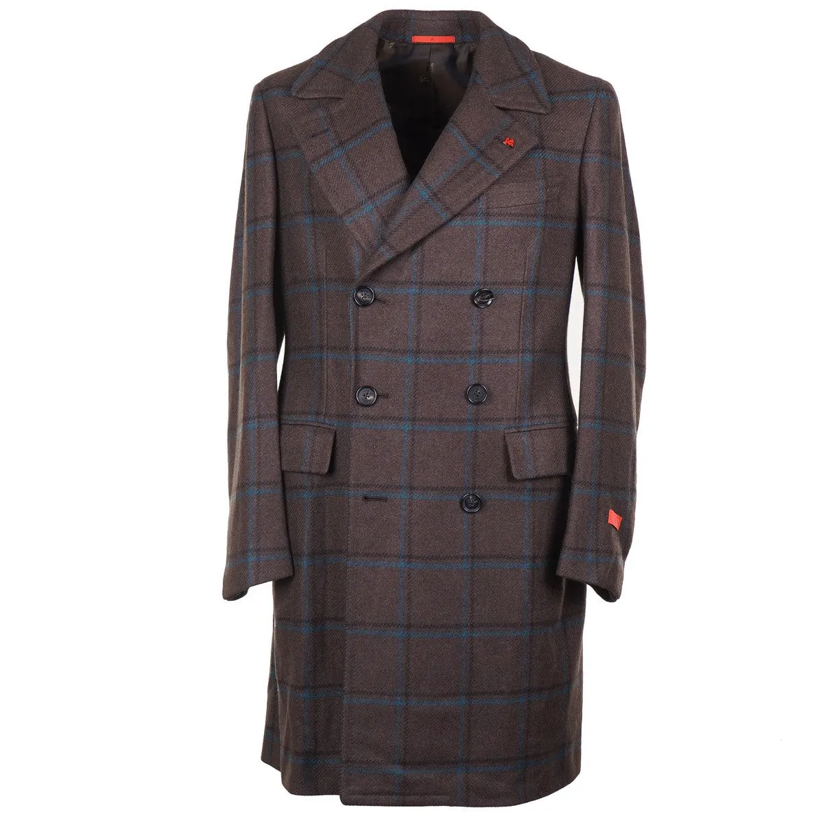 Isaia 'Marshall' Aqua Cashmere Overcoat