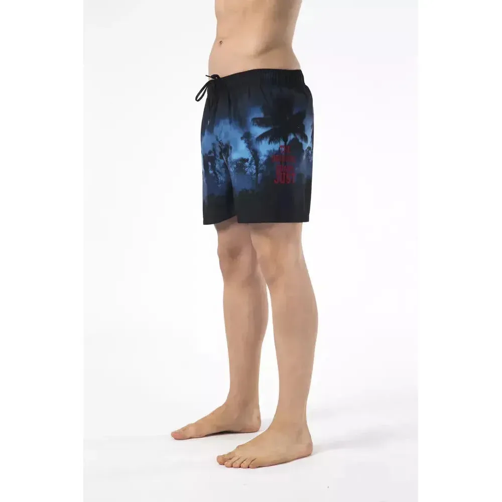 Just Cavalli Black Polyester Men Swimwear Short