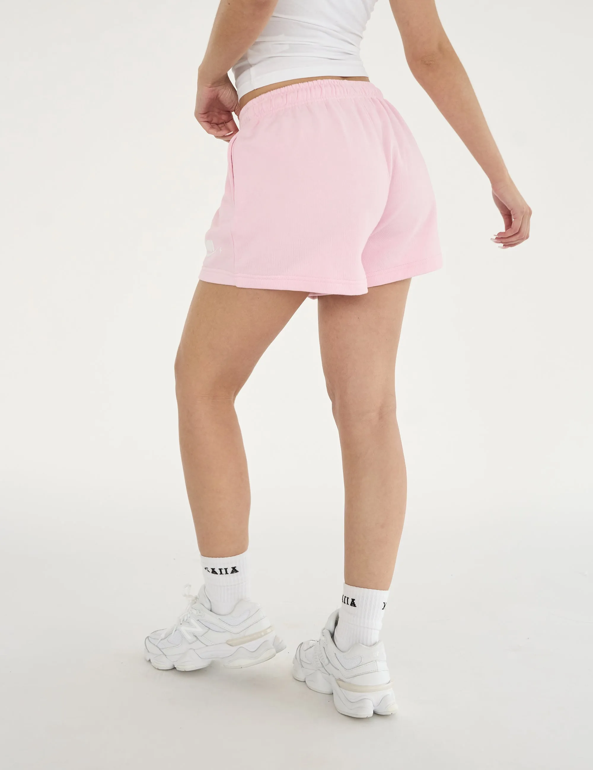 Kaiia Star Bubble Logo Sweat Shorts Baby Pink