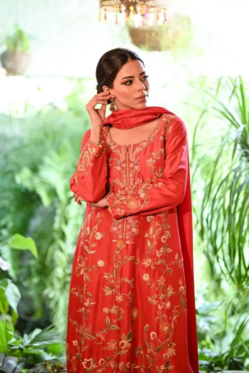 Khayal BY SHAISTA HASSAN - Cashmere pink - raw silk  - 3 Piece