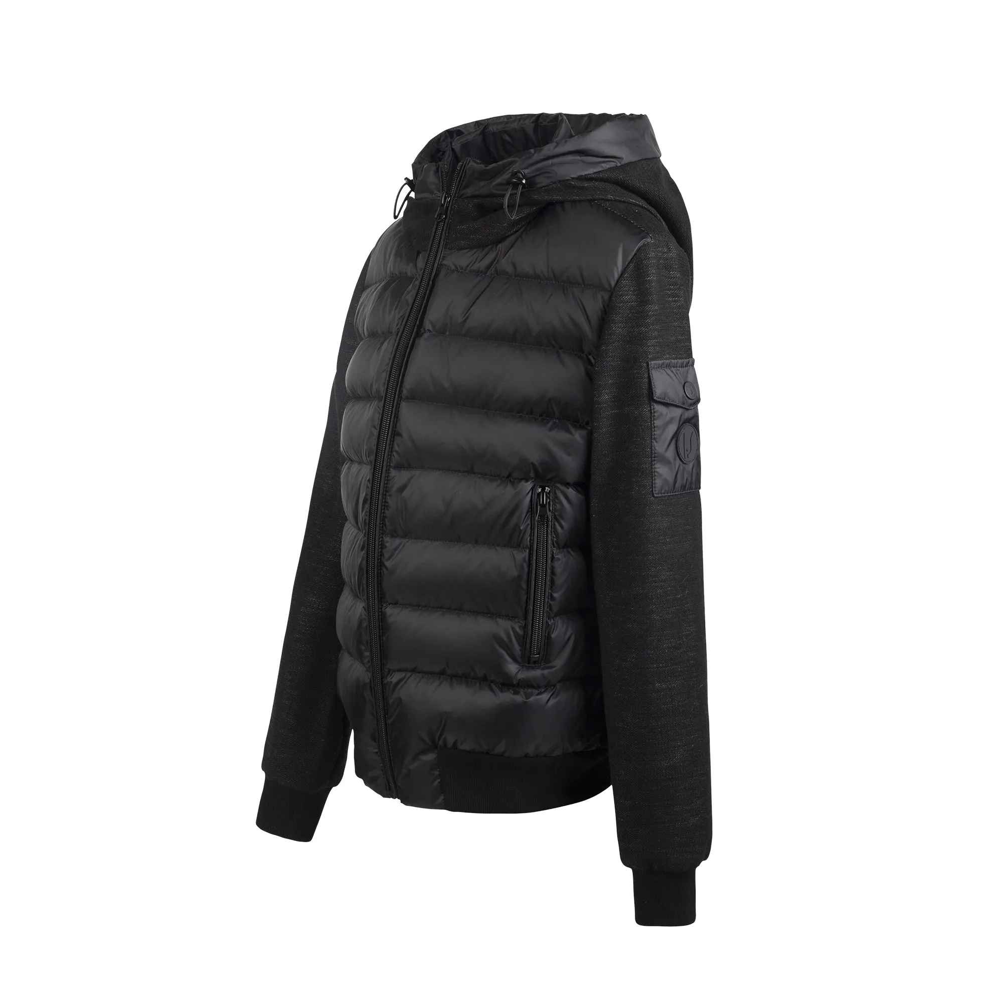 KID PUFFER SWEATER-Black Puffer/Black Denim