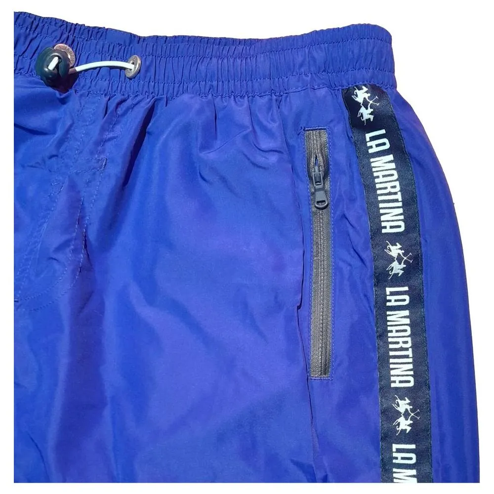 La Martina Chic Blue Striped Men's Swim Shorts