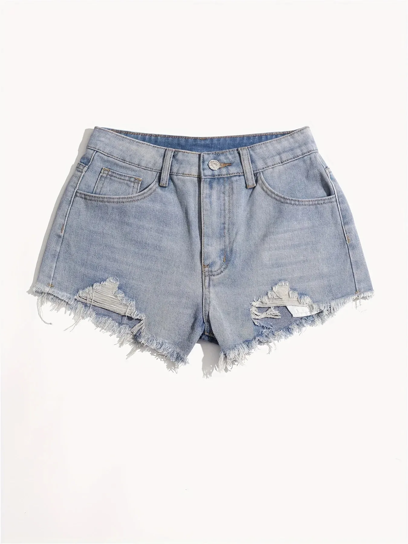 Lace-free denim shorts