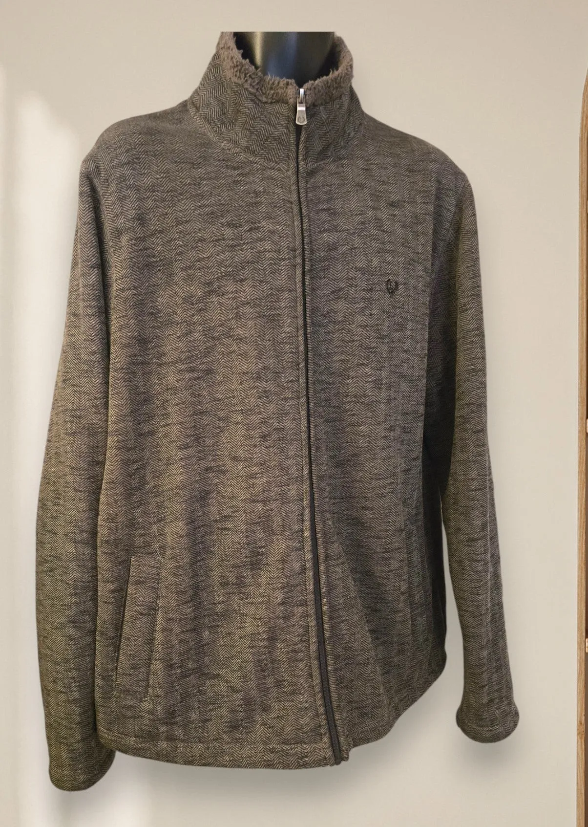 Lincoln Men's Grey Zip Front Fleece Jacket UK XL