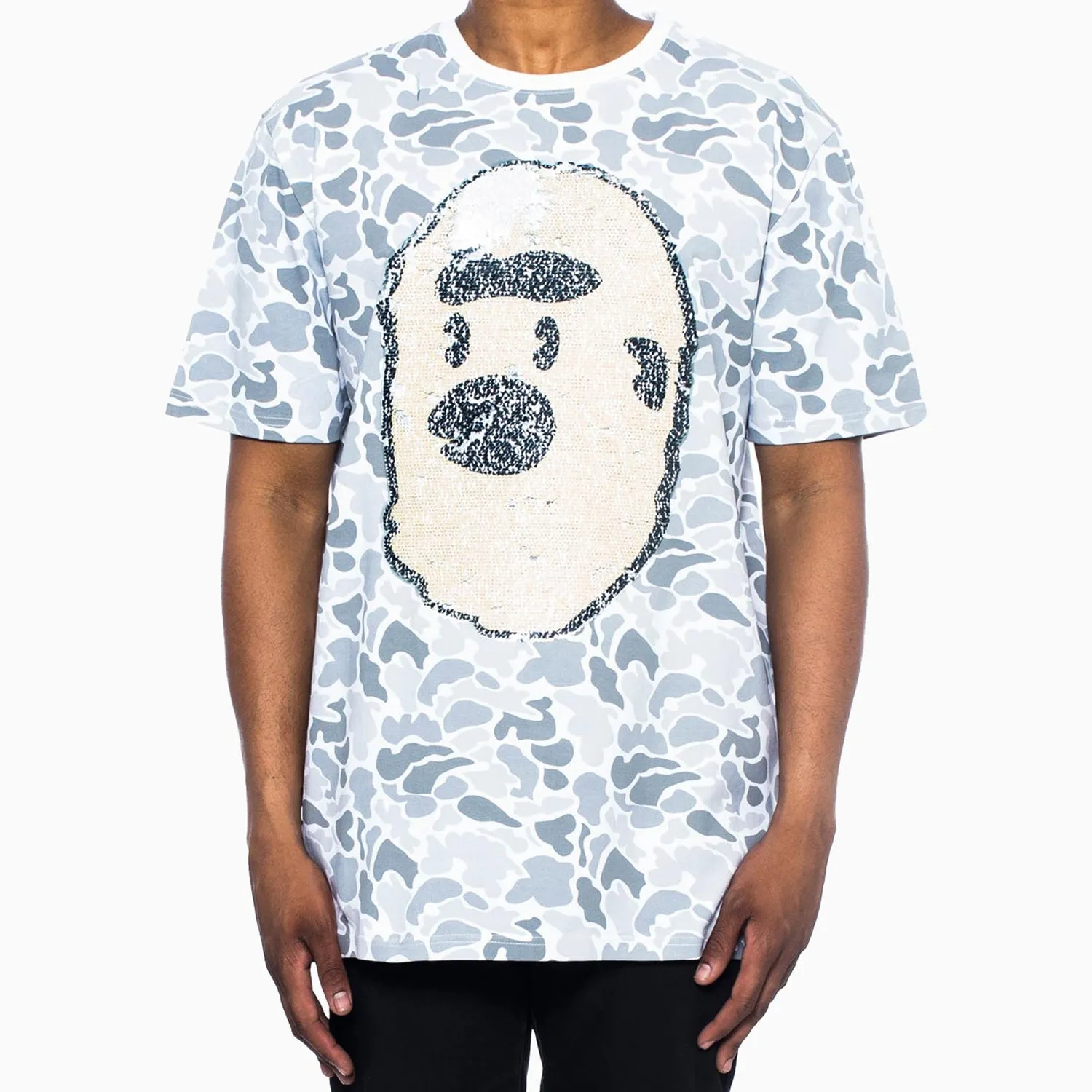 Men's Ape Camo Sequins Short Sleeve T Shirt